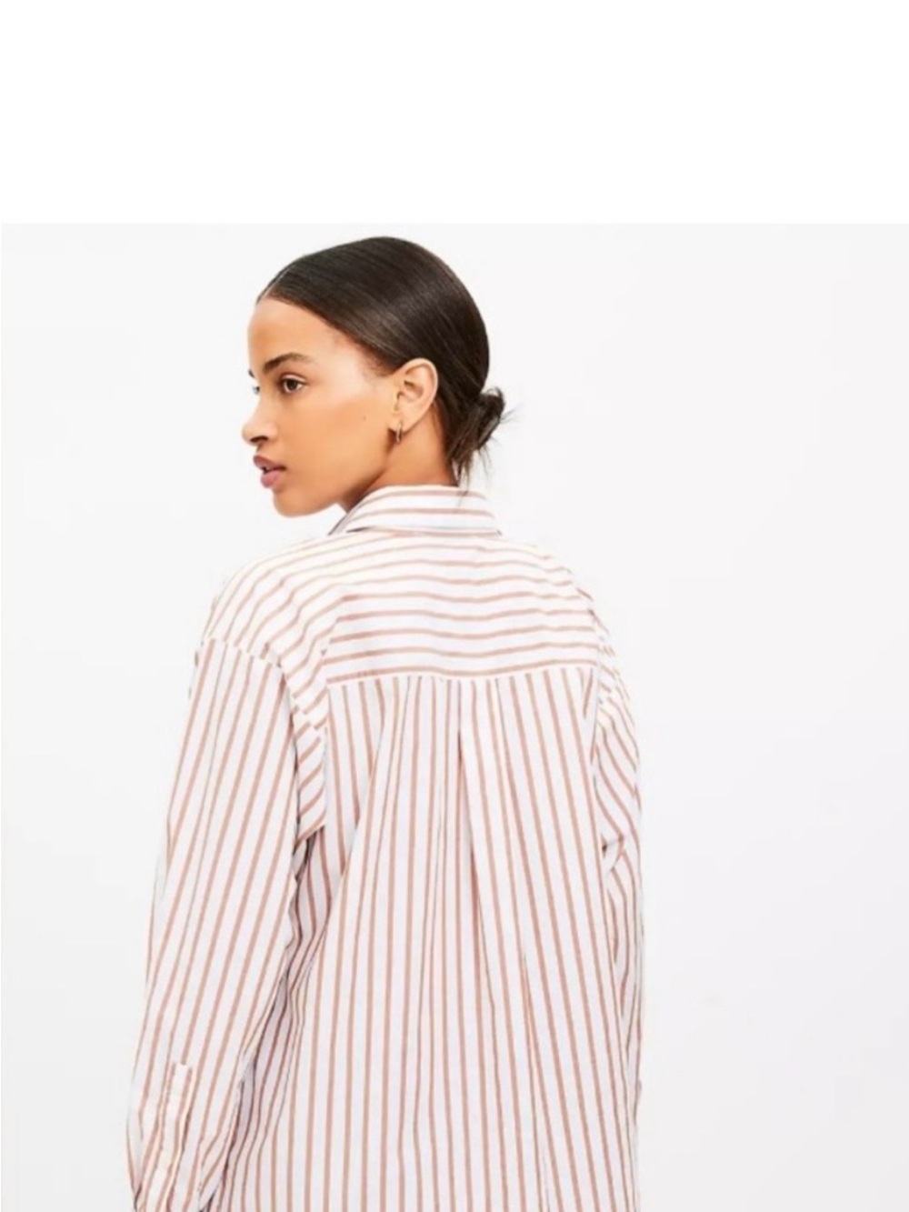 LOFT Striped Poplin Everyday Oversized Pocket Shirt - Picture 3 of 9